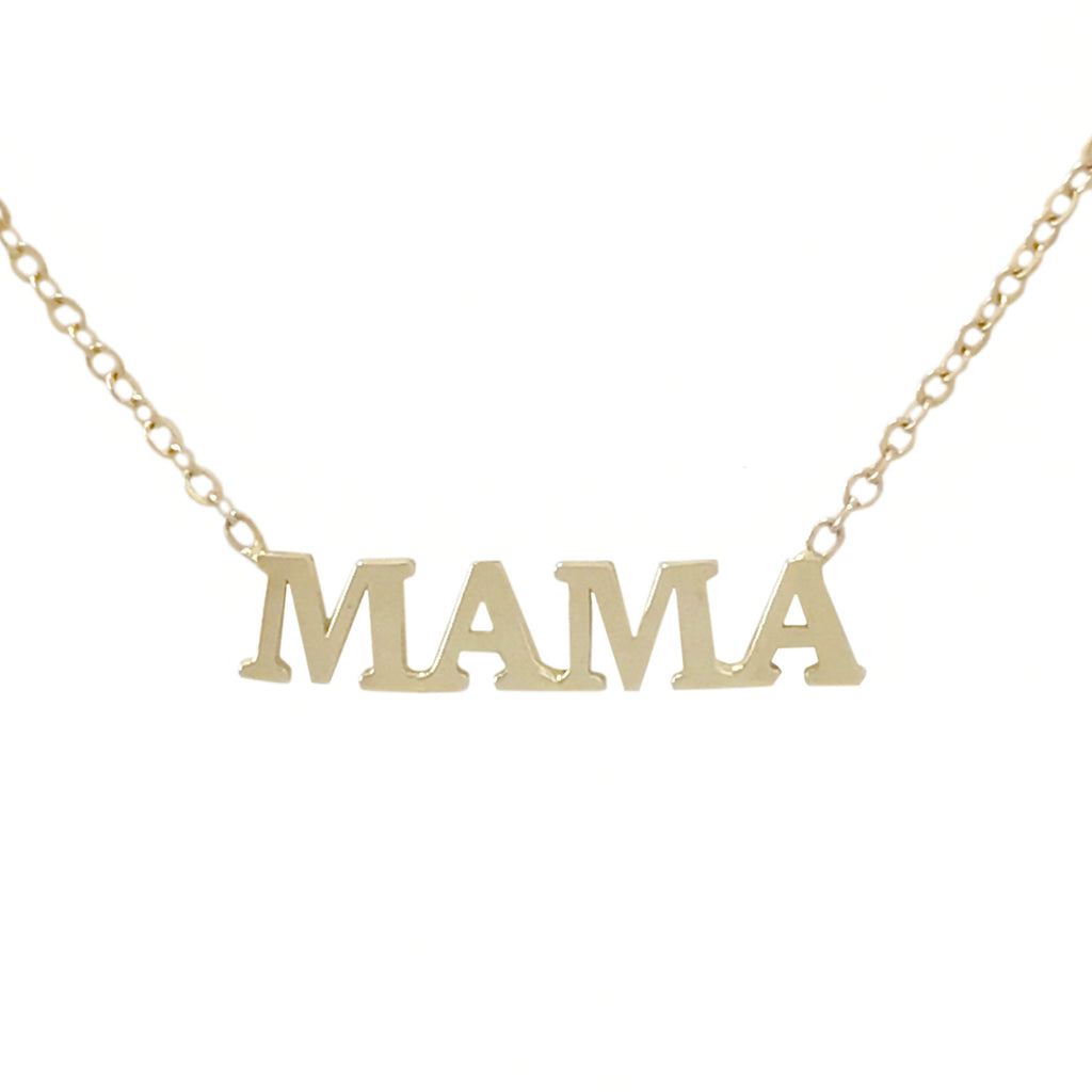14K Gold 'MAMA' Charm Pendant Necklace