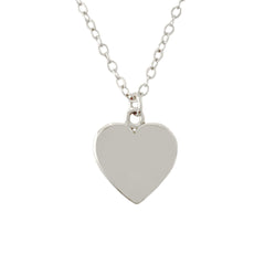 14K Gold Engravable Heart Necklace, Medium Size