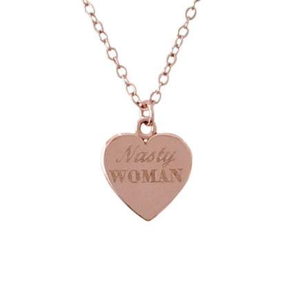 14K Gold Engravable Heart Necklace, Medium Size