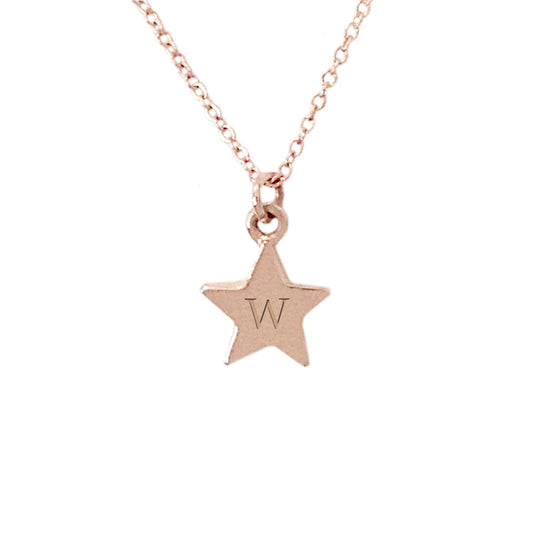 14K Gold Small Star Necklace (Engravable)