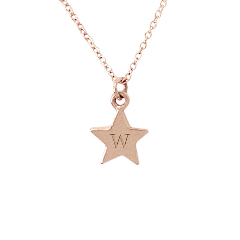 14K Gold Small Star Necklace (Engravable)