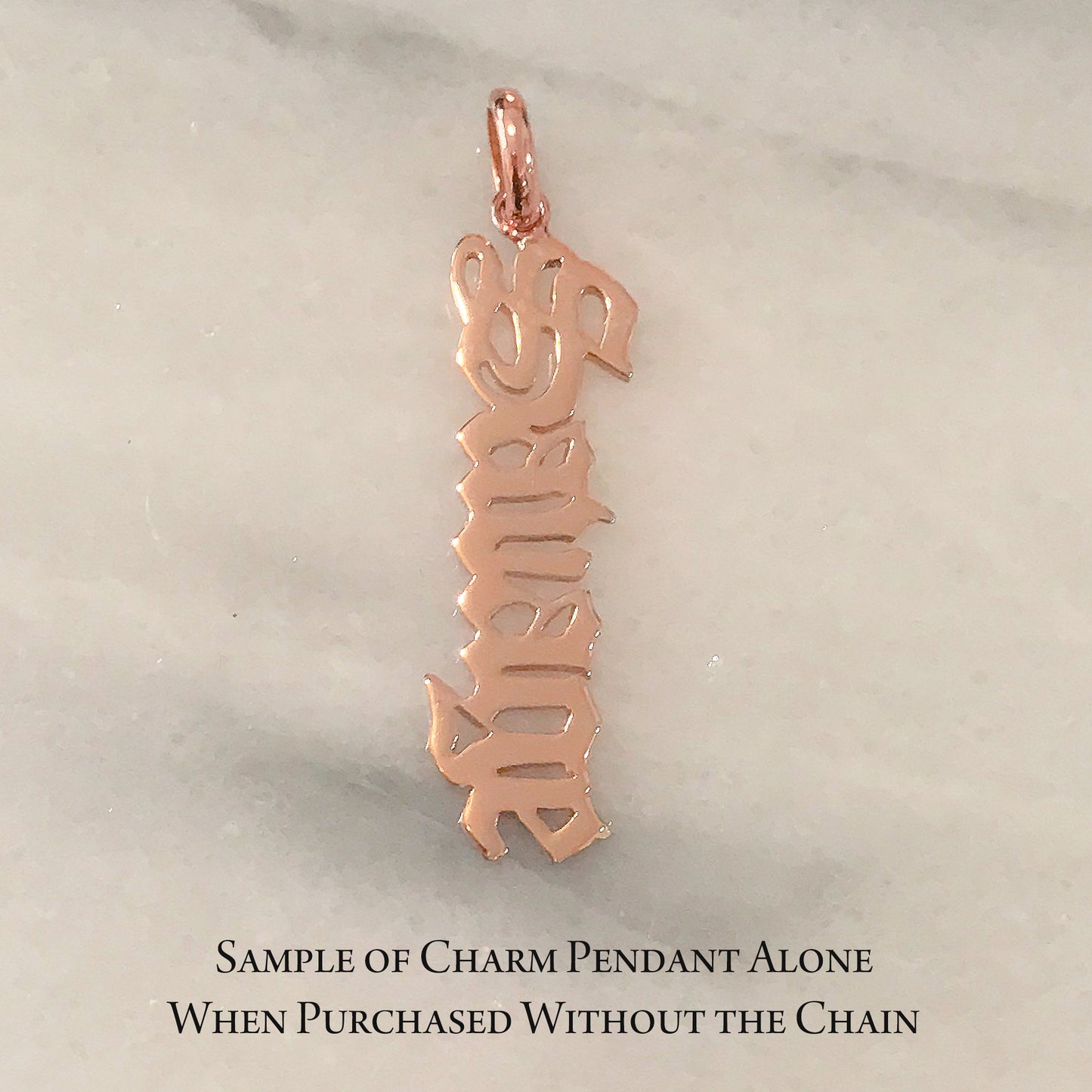 14K Gold Pavé Diamond Nameplate Pendant Necklace ~ Hebrew, Farsi or Arabic Font