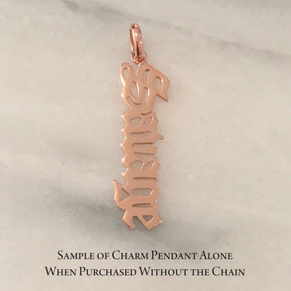 14K Gold Pavé Diamond Nameplate Pendant Necklace ~ Hebrew, Farsi or Arabic Font