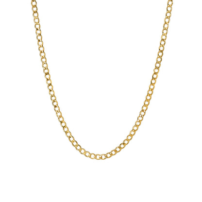 14K Gold Open Curb Link Chain Necklace, Large Size Link