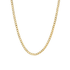 14K Gold Open Curb Link Chain Necklace, Medium Size Link