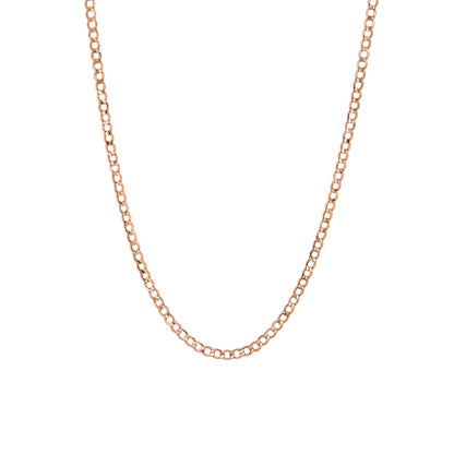 14K Gold Open Curb Link Chain Necklace, Small Size Link