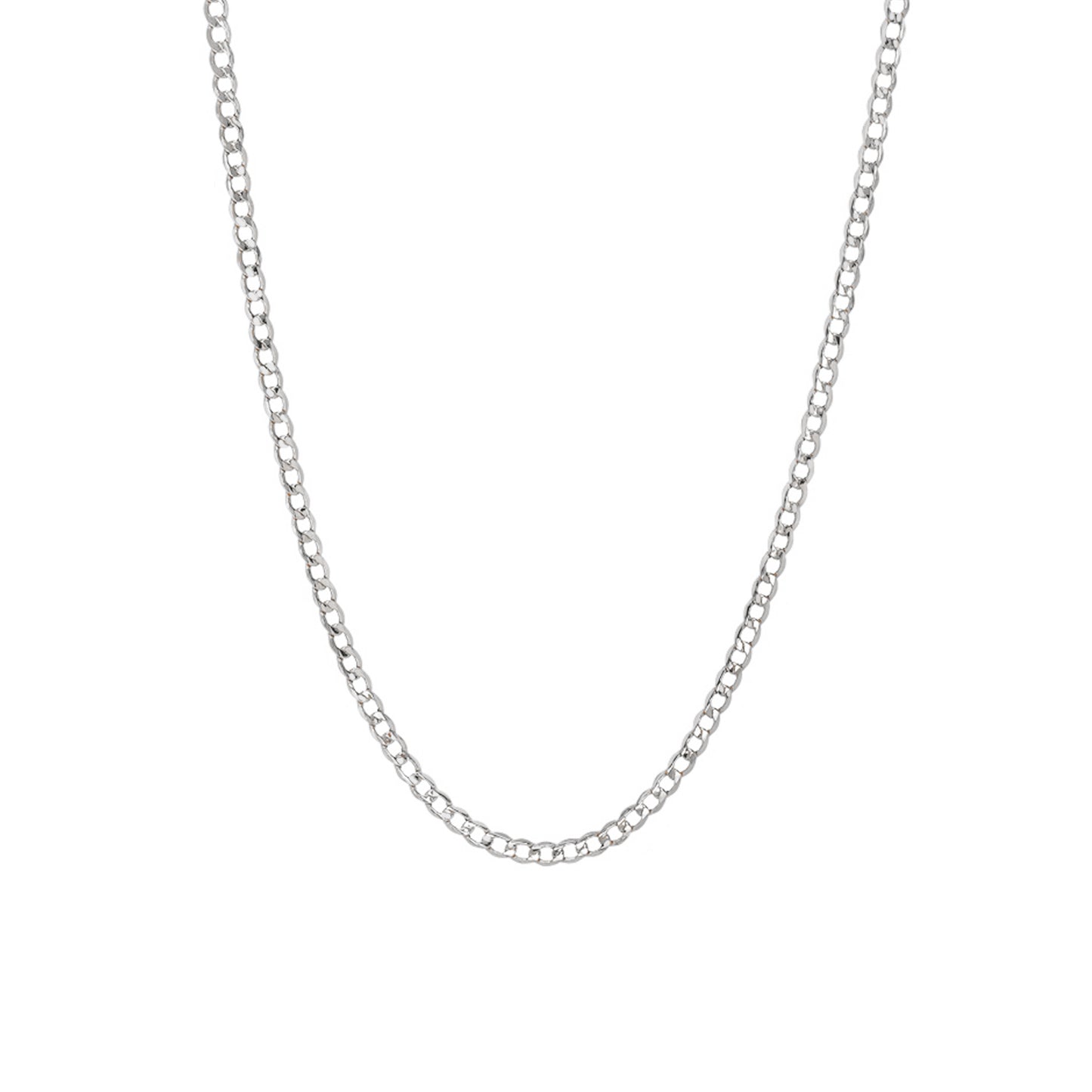 14K Gold Open Curb Link Chain Necklace, Small Size Link