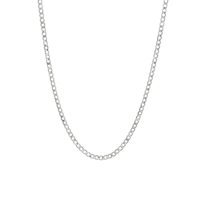 14K Gold Open Curb Link Chain Necklace, Small Size Link