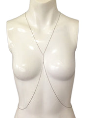 14K Gold Pavé Diamond Bar Body Chain Harness