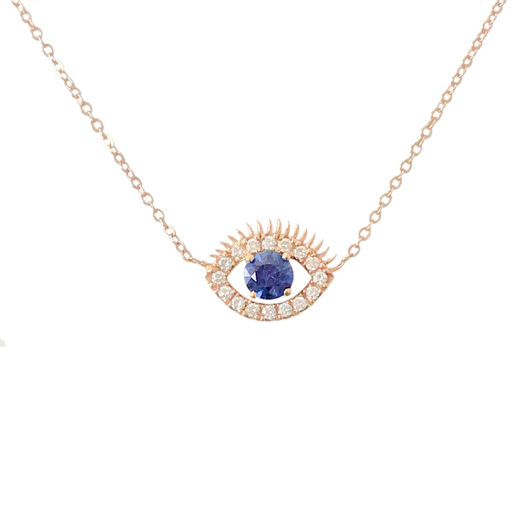 Swarovski Symbolic Evil Eye Y Necklace, Multi-colored, Rose-gold tone –  LUXOFORCE