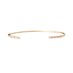 14K Gold Pavé Diamond Open Wire Cuff Bracelet