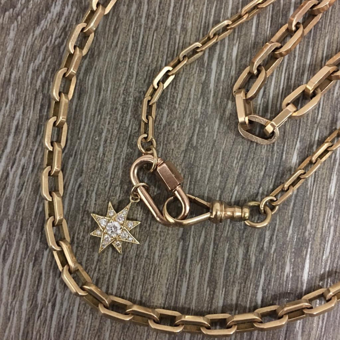 14K Gold Pavé Diamond Starburst Pendant Necklace, Large Size