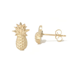 14K Gold Pineapple Stud Earrings