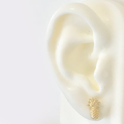 14K Gold Pineapple Stud Earrings