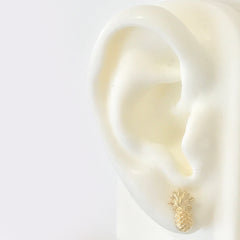14K Gold Pineapple Stud Earrings