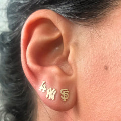 14K Gold "LA" Logo Initials Stud Earring