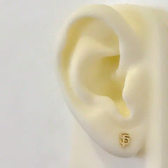 14K Gold "SF" Initials Stud Earring