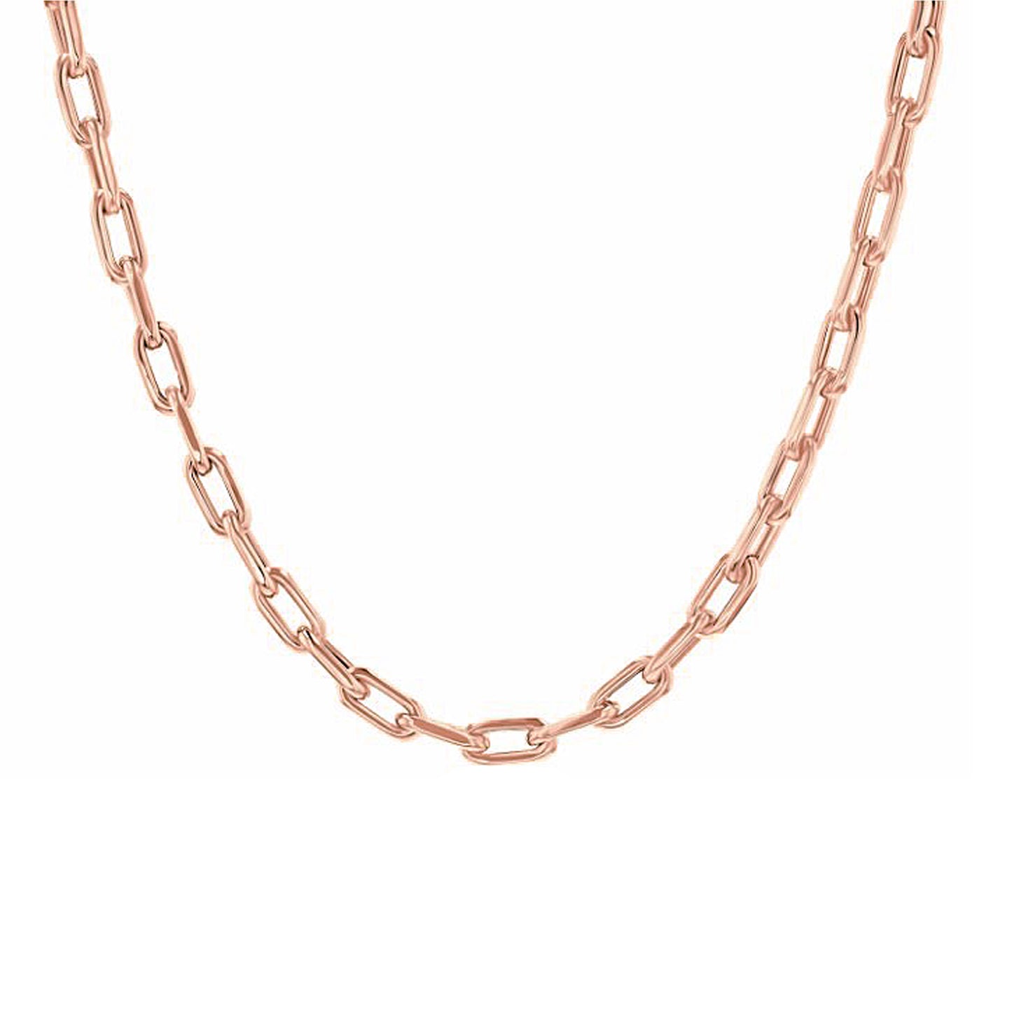 14K Gold Thick Oval Link Necklace, Small Size Links