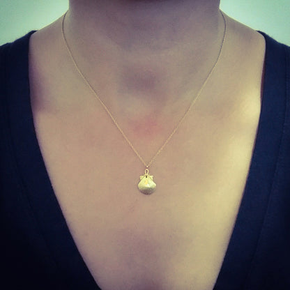 14K Gold Seashell Necklace