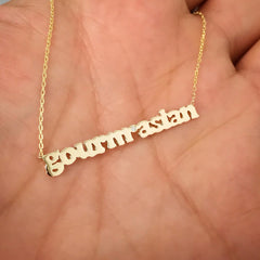 14K Gold Baby Nameplate Necklace ~ Block Font