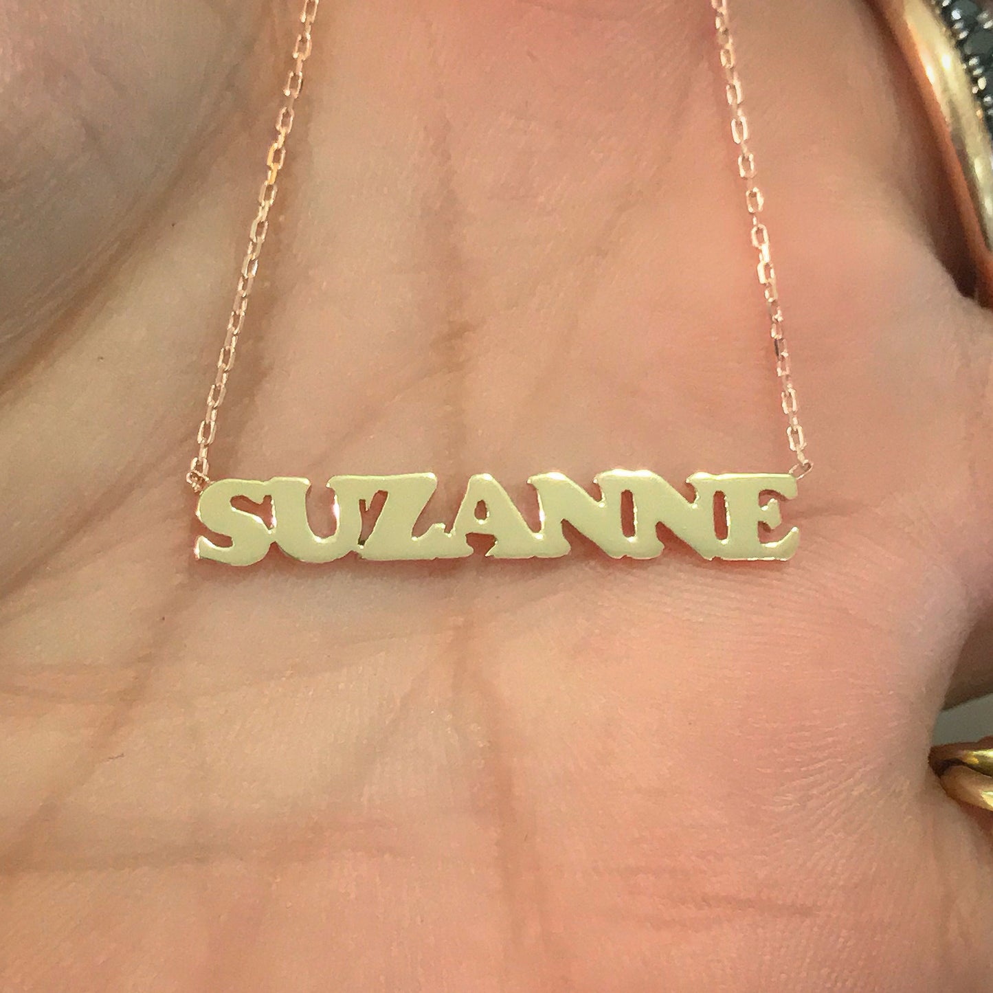 14K Gold Baby Nameplate Necklace ~ Block, Old English or Script Font