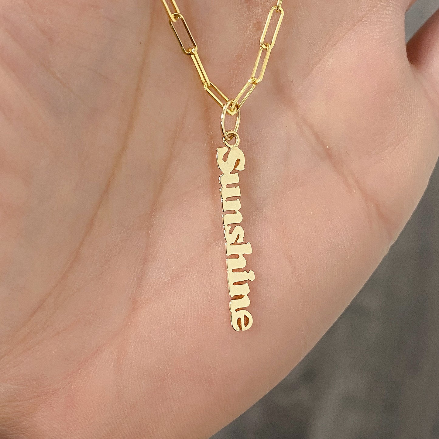 14K Gold Baby Nameplate Necklace ~ Block, Old English or Script Font