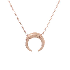 14K Gold Double Horn Necklace