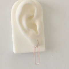 14K Gold Small Size Paperclip Threader Wire Earrings