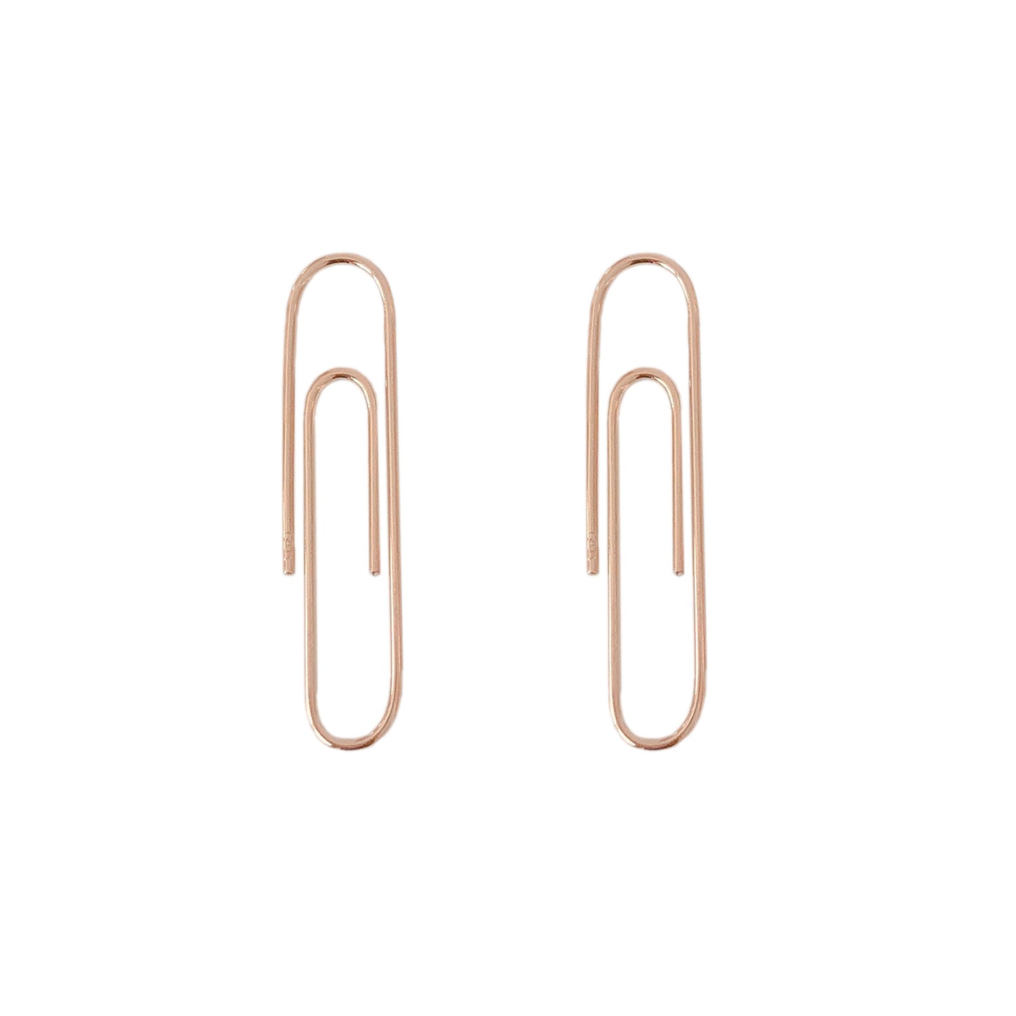 14K Gold Small Size Paperclip Threader Wire Earrings