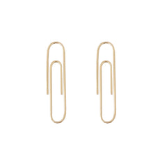 14K Gold Small Size Paperclip Threader Wire Earrings