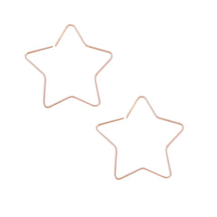 14K Gold Small Size Star Threader Wire Earrings
