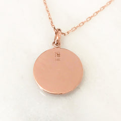 14K Gold Diamond Heart Yin Yang Pendant Necklace ~ Small Size