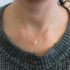 14K Gold Sparrow Necklace