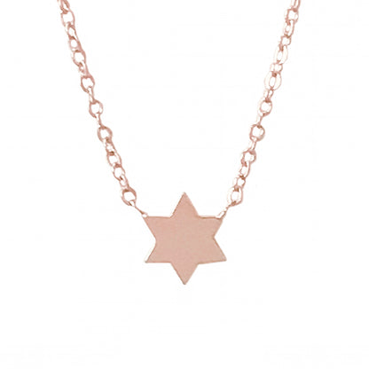 14K Gold Tiny Star of David Charm Pendant Necklace