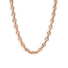 14K Gold Thick Marquise Diamond Cut Link Necklace