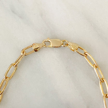 14K Gold Turquoise Thick Oval Link Bracelet ~ In Stock!