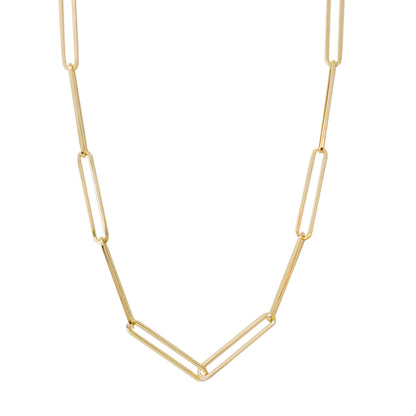 14K Gold Extra Elongated Oval Link Chain Necklace