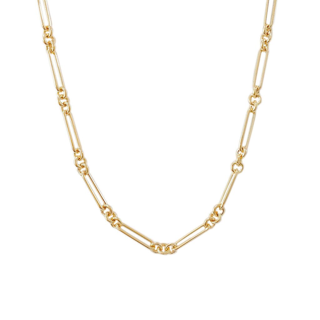 14K Gold Alternating 3 to 1 Elongated Oval Link Chain Necklace, Medium Size ~ In Stock!