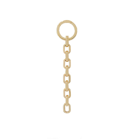 14K Gold Round Enhancer Thick Flat Oval Rolo Link Lariat Chain Extender, Small Size Links