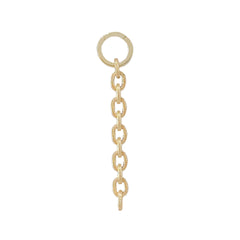 14K Gold Round Enhancer Thick Oval Rustic Link Lariat Chain Extender, Small Size Links