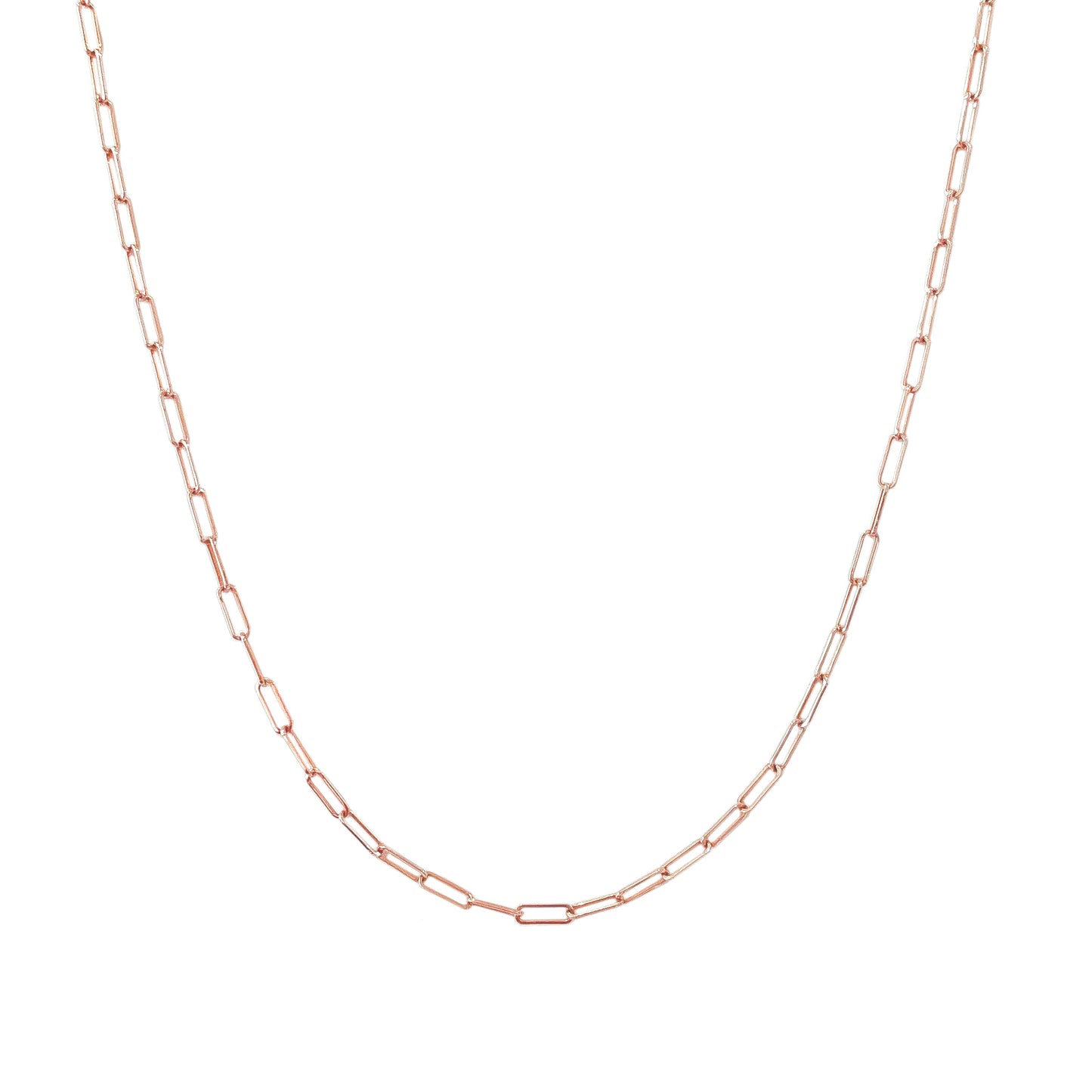 14K Gold Thin Elongated Oval Paperclip Belly Chain, Small Size Links