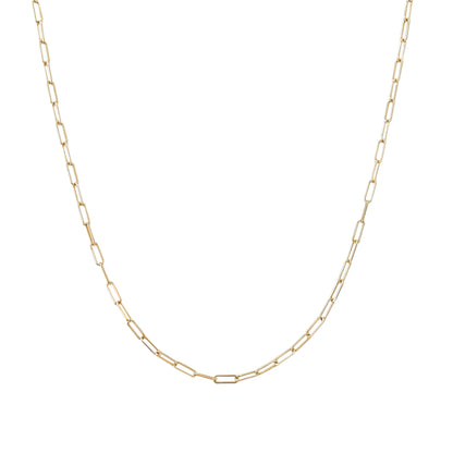 14K Gold Thin Elongated Oval Link Chain Necklace, Small Size Link ~ In Stock!