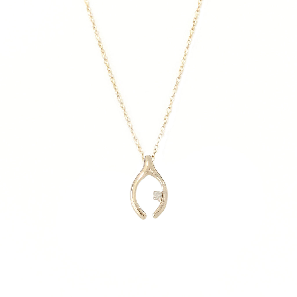 Sterling Silver Gold Plated Lucky Charm Wish Bone Pendant Necklace -  Walmart.com