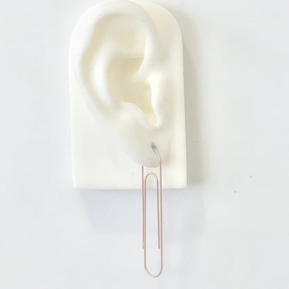 14K Gold XL Size Paperclip Threader Wire Earrings