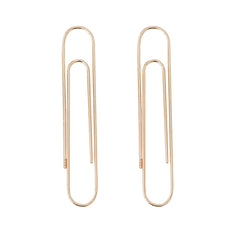 14K Gold XL Size Paperclip Threader Wire Earrings
