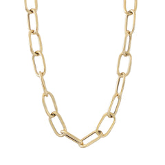 14K Gold Thick Oval Link Necklace ~ XXL Size Links