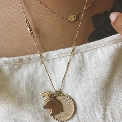 14K Gold Unicorn Charm Necklace (Engravable)