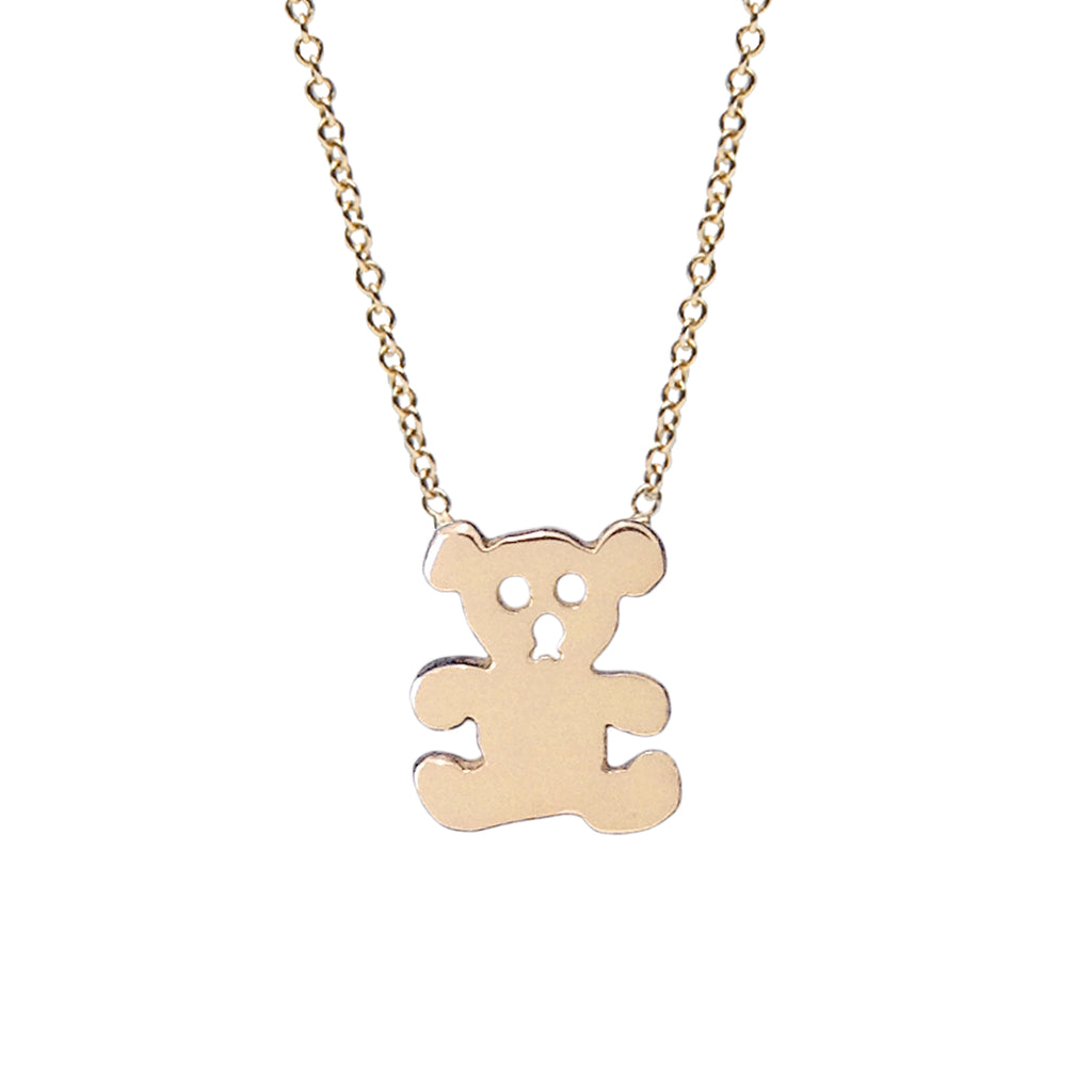 14K Gold Teddy Bear Pendant Necklace | The Jewelry Vine