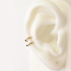 14K Gold XS Size (8mm) Huggie Hoop Earrings