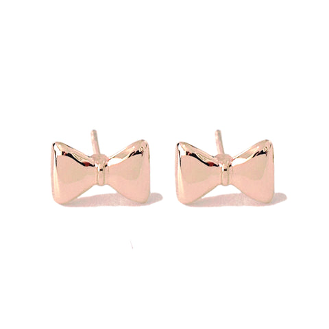 14K Gold Bowtie Stud Earrings